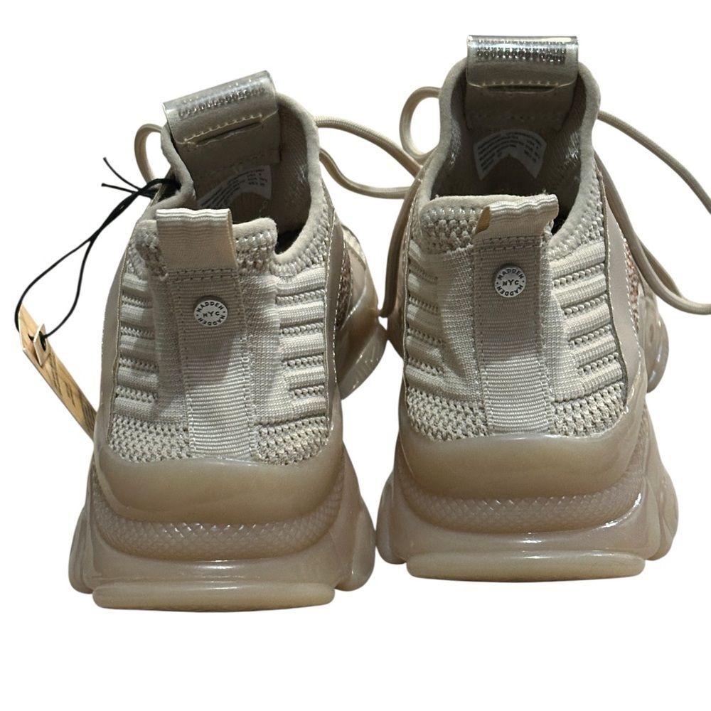 Maxima Steve Madden  Tan Gold Bling Rhinestone Trainers Sneakers  Sz 8 NWT - Picture 7 of 13